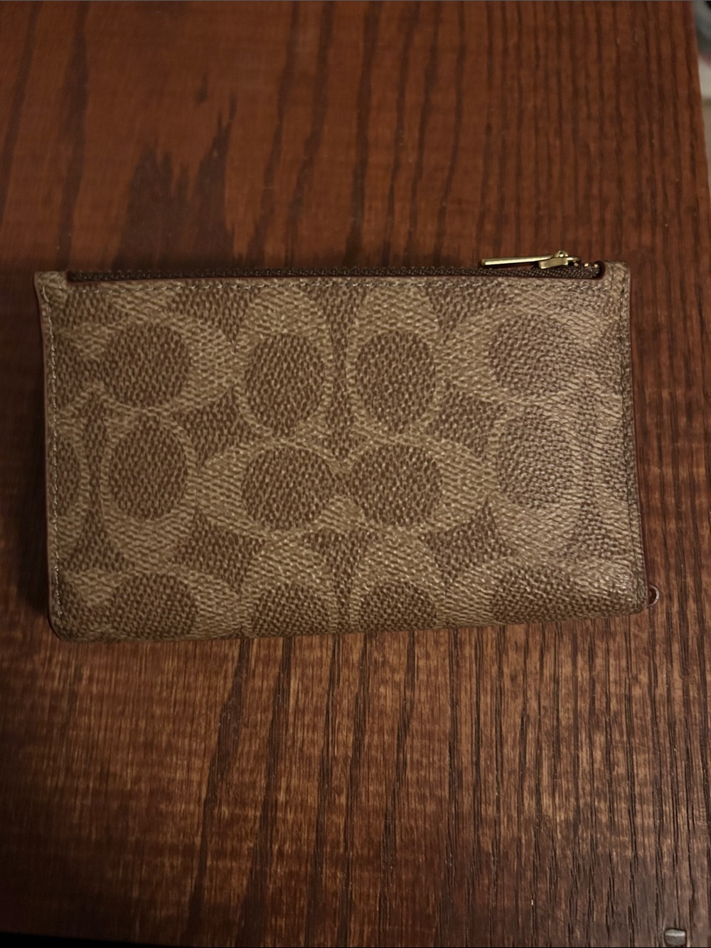 Coach Signature Double Zip Wallet - B4/Tan Rust C0847